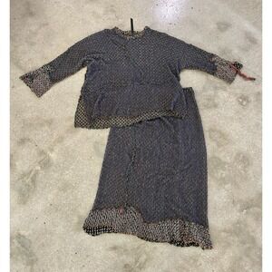 Vintage French Dressing Popcorn Lace Knit 2 Pc. Tunic & Maxi Skirt, Worn Once
